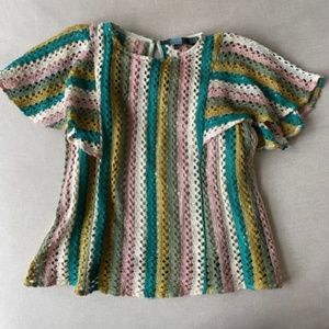 Anthropologie Top - Colorful Short Sleeve Blouse